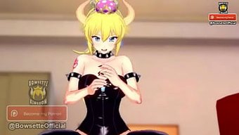 Bowsette'In Sanal Seks Ve El Işi Içeren Hentai Videosu