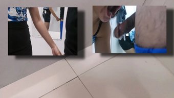 Amatör Asyalı Genç, Alışveriş Merkezinde Fitness Merkezinde Sakso Çekiyor